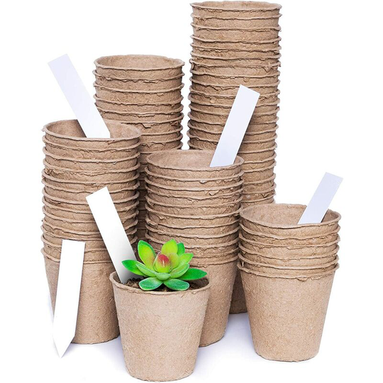 Briday - 110 Packs 3.2 Inch Peat Pots, Seeds Starter Peat Pots, Biodegradable Herb Seed Starter Pots Kits, Garden Germination Nursery Pot with 110