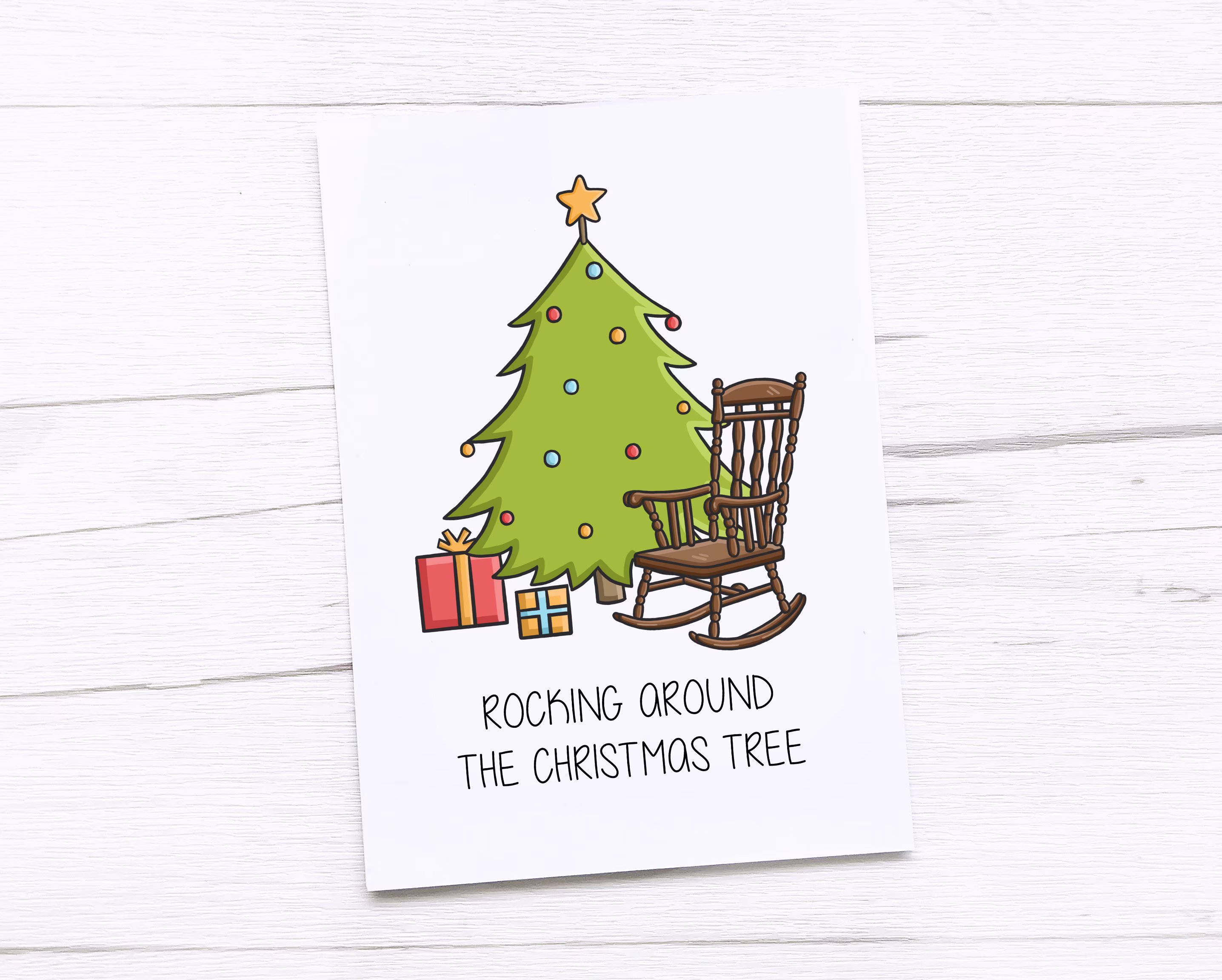 Happy Christmas Card | Merry Rocking Around The Tree Chair