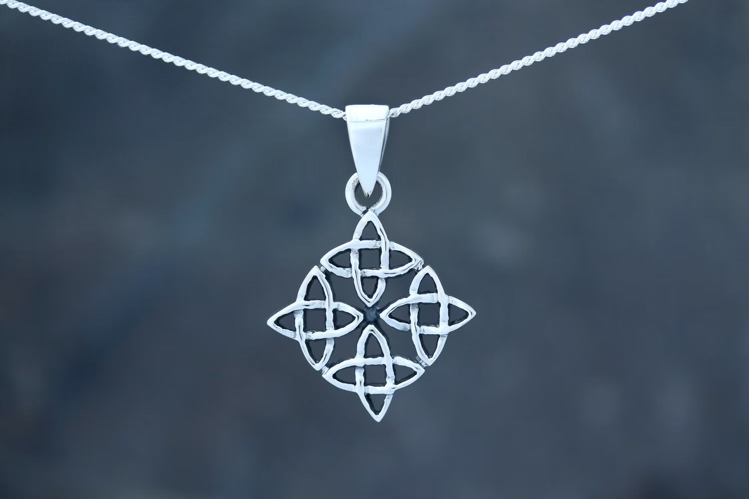 Celtic Knot Pendant - Four Seasons -Eternity Infinity Hallmarked 925 Sterling Silver Design Scotland Scottish Jewelry