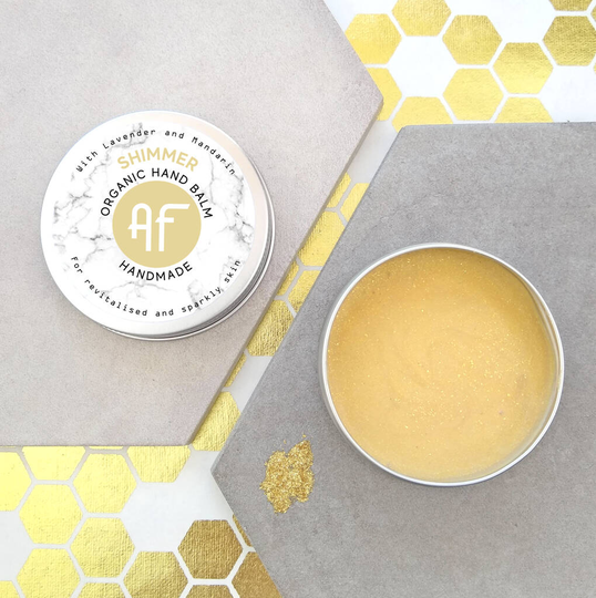 Personalised Sparkly Gold Hand Balm Organic And Vegan