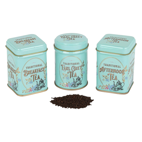 Vintage Victorian Gift Set English Breakfast Earl Grey Afternoon Loose Tea in Mini Caddies