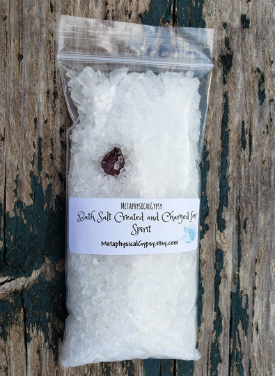 6 Oz Ritual Bath Salt Created & Charged For Spirit, Spiritual Chakra Baths, Cleansing Wiccan Salts, Healing