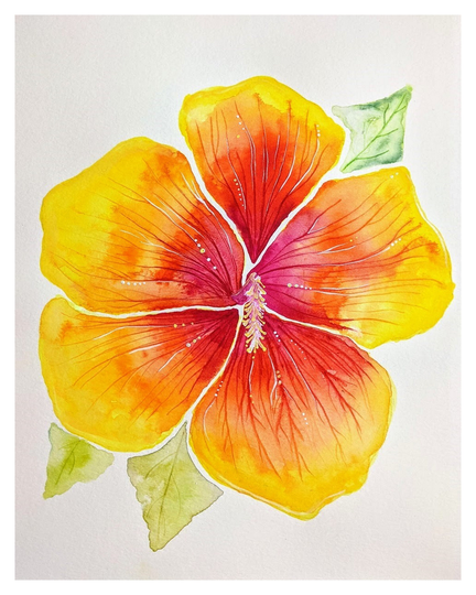Hibiscus Art Print | Tropical Floral Home Décor Watercolor Plants House