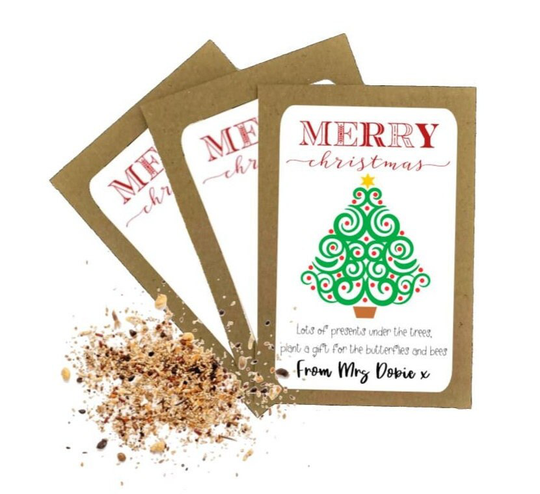Personalised Christmas Teacher Seed Packets Envelopes With Wildflower Seeds End Of Term Gift To Students