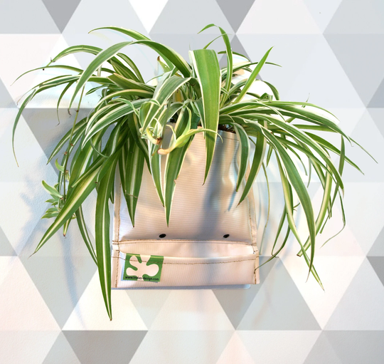 Vertical Garden Mini Pocket Planter - Invivo Diy Hanging Living Wall Space Saving Modular Gift For Plant Lovers Reclaimed Tarp