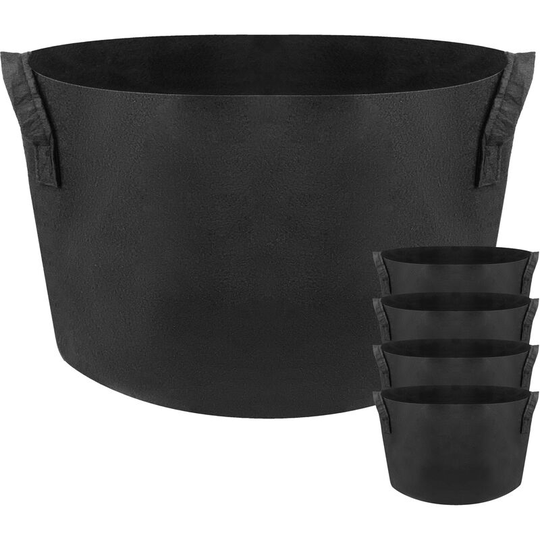 Planting grow bags Plat pots made of fabric felt 15 gallons 50x32cm 5-pack - Primematik
