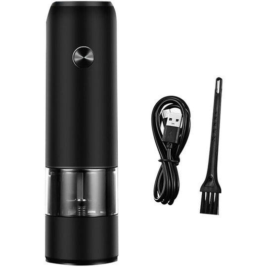 Superseller - Seasoning Grinder Kitchen Electric Grinding Bottle 6 Speed Adjustable Thickness usb Suitable for Sea Salt Sichuan Pepper, Black - Black