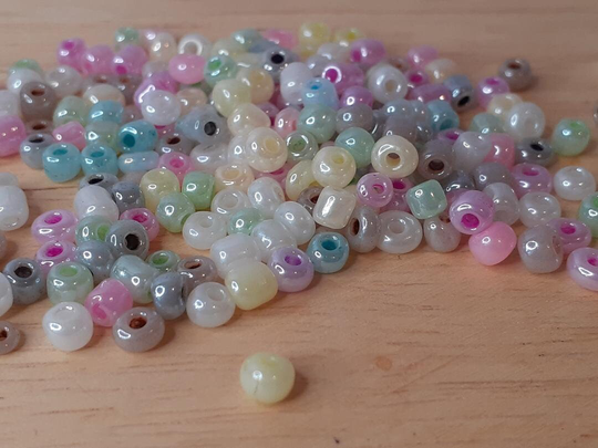 Glass Seed Beads, Multi Coloured Small Ceylon Beads | 4mm 40G