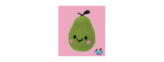 Pear Organic Knit Dog Toy - Squeaker Plush Dog Toy Small Crochet Stuffed Handmade
