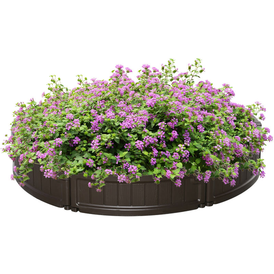 Round Outdoor diy Raised Garden Bed for Veggies Planter Cultivation - Brown - Outsunny