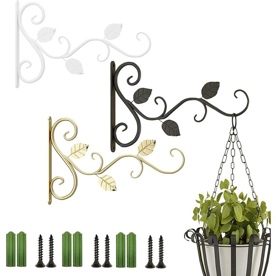 Briday - Hanging Plants Bracket, 3 Pack 11.8 inch Wall Plant Hook with Screws, Decorative Metal Plant Hanger for Bird Feeders,Planters,Lanterns,Wind