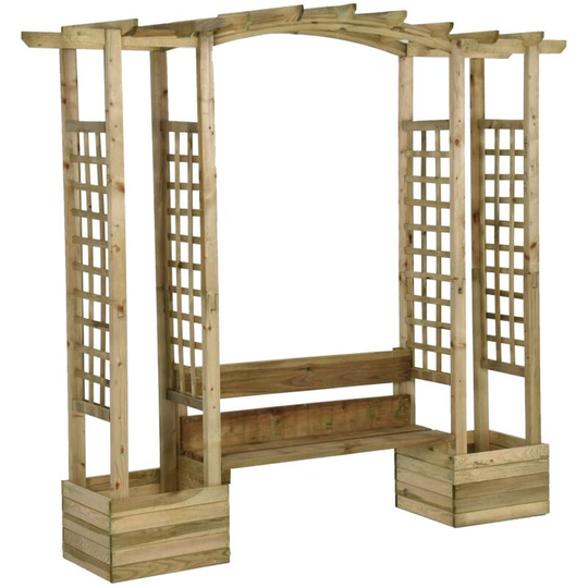 Vidaxl - Garden Pergola with Bench&Planters Impregnated Solid Wood Pine Brown