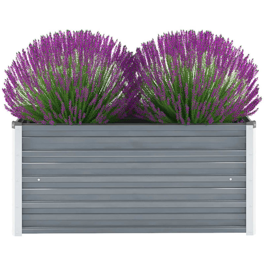 Hommoo - Garden Planter Galvanised Steel 100x40x45 cm Grey VD29034