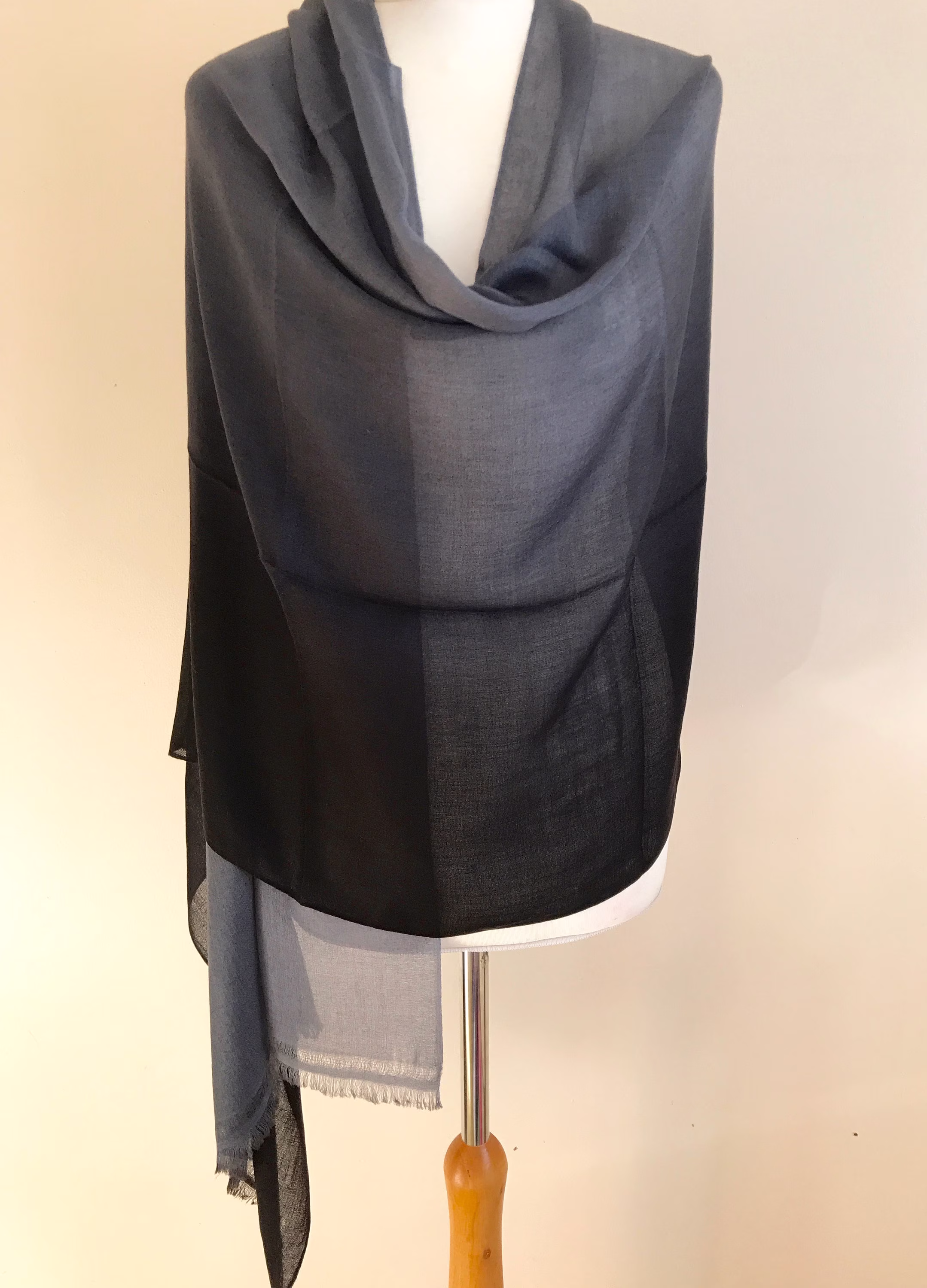 Seasonal Sale /Giftforher /Two Tone Black Luxurious Pashmina/Weddinggift/Bridesmaidgift/Freeshipping