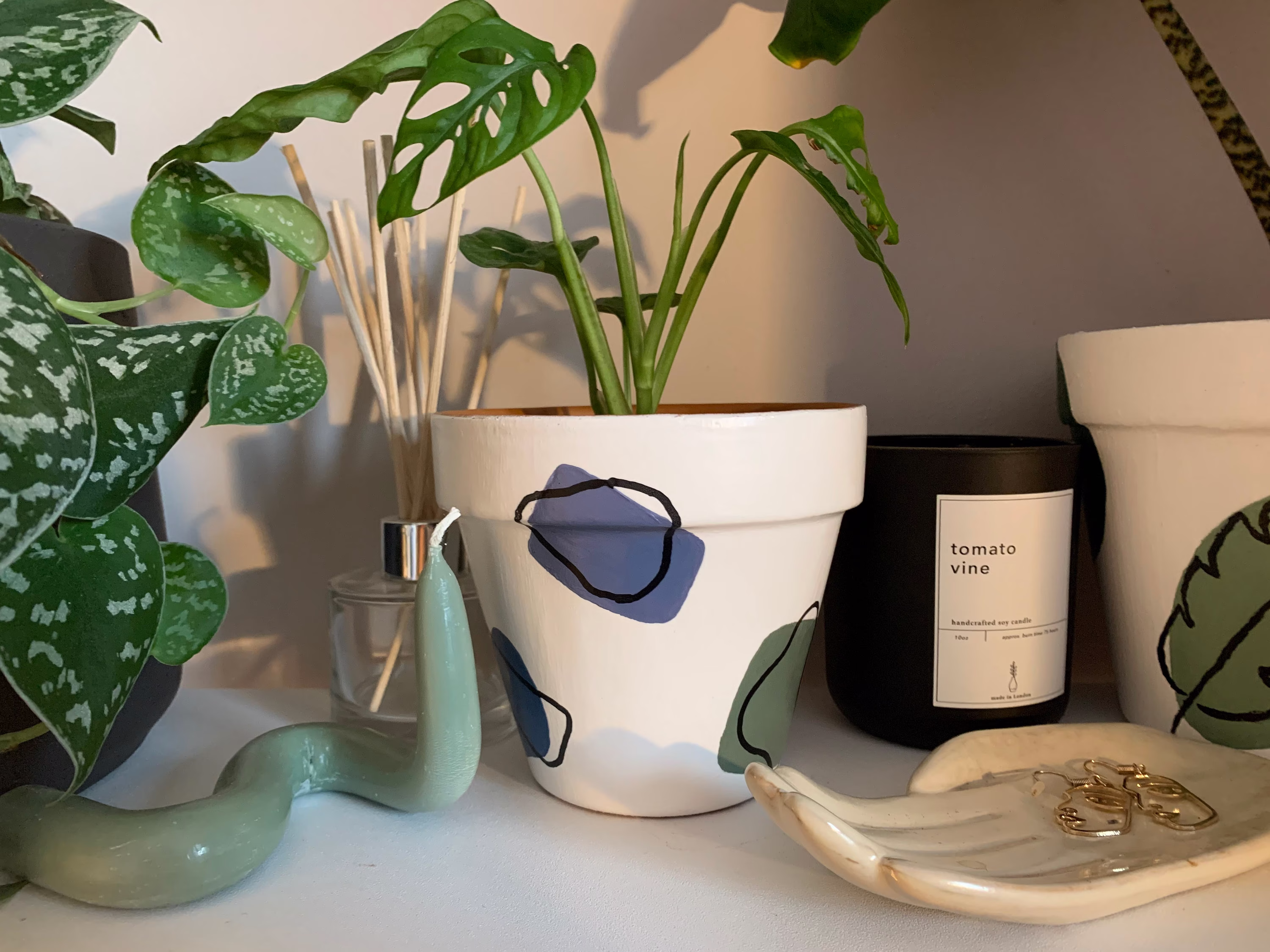Sunday Morning - Hand-Painted Terracotta Plant Pot