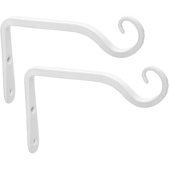 Muff - 2-Pack Wall Hook Hanging Plant Stands for Bird Feeders, Planters, Lanterns, White