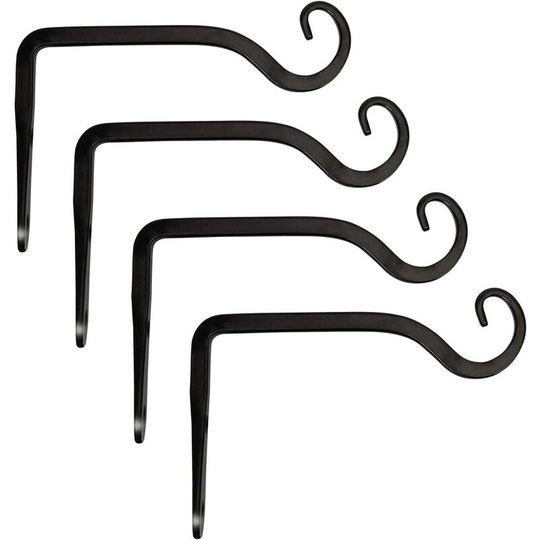 Briday - Wall Hook Hanging Plant Bracket, Decorative Straight Plant Hanger for Bird Feeders, Planters, Lanterns, Wind Chimes, Indoor Outdoor 4 Pack,
