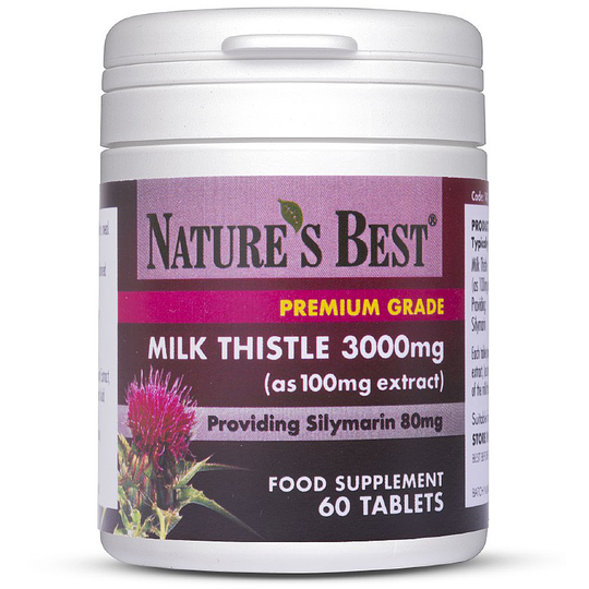 Milk Thistle 3000Mg, Premium Grade Extract 60 Tablets