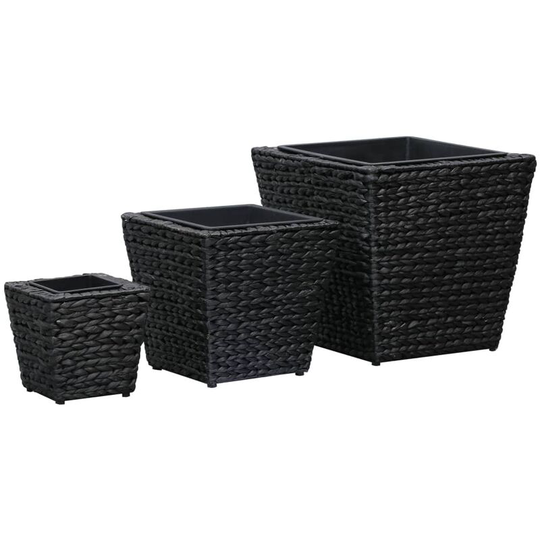 Topdeal - Garden Planters 3 pcs Water Hyacinth Black VDTD29703