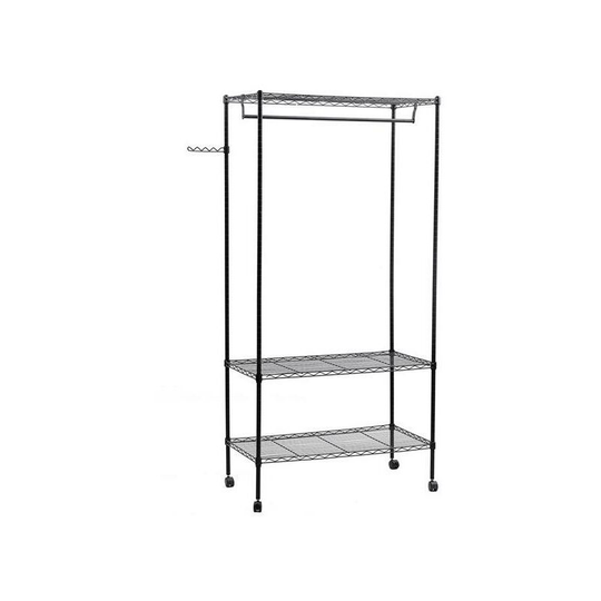 3-Tier Closet Organizer Metal Garment Rack Portable Clothes Hanger Home Shelf