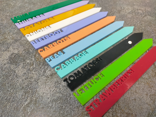 Vegetable, Herb, & Plant Garden Markers Tags. Great As Bulb & Flower Stakes. Outdoor Indoor Home Use. Personalised Custom Gift