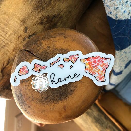 Hawaii Hibiscus Watercolor Home Sticker 4