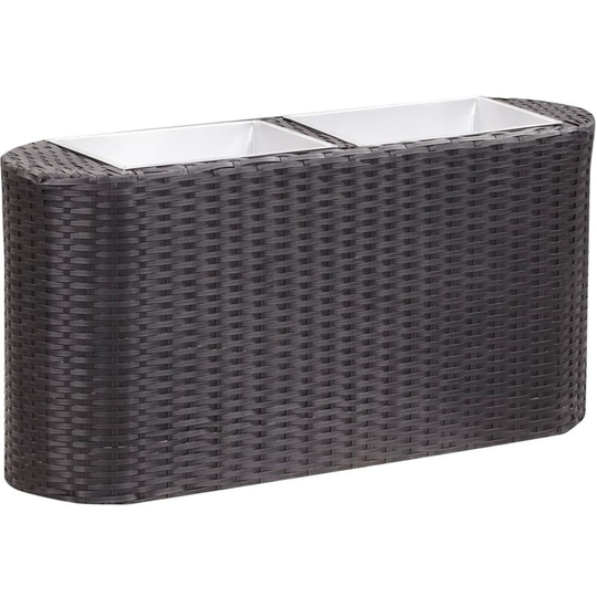 Asupermall - Garden Raised Bed 80x25x40 cm Poly Rattan Black