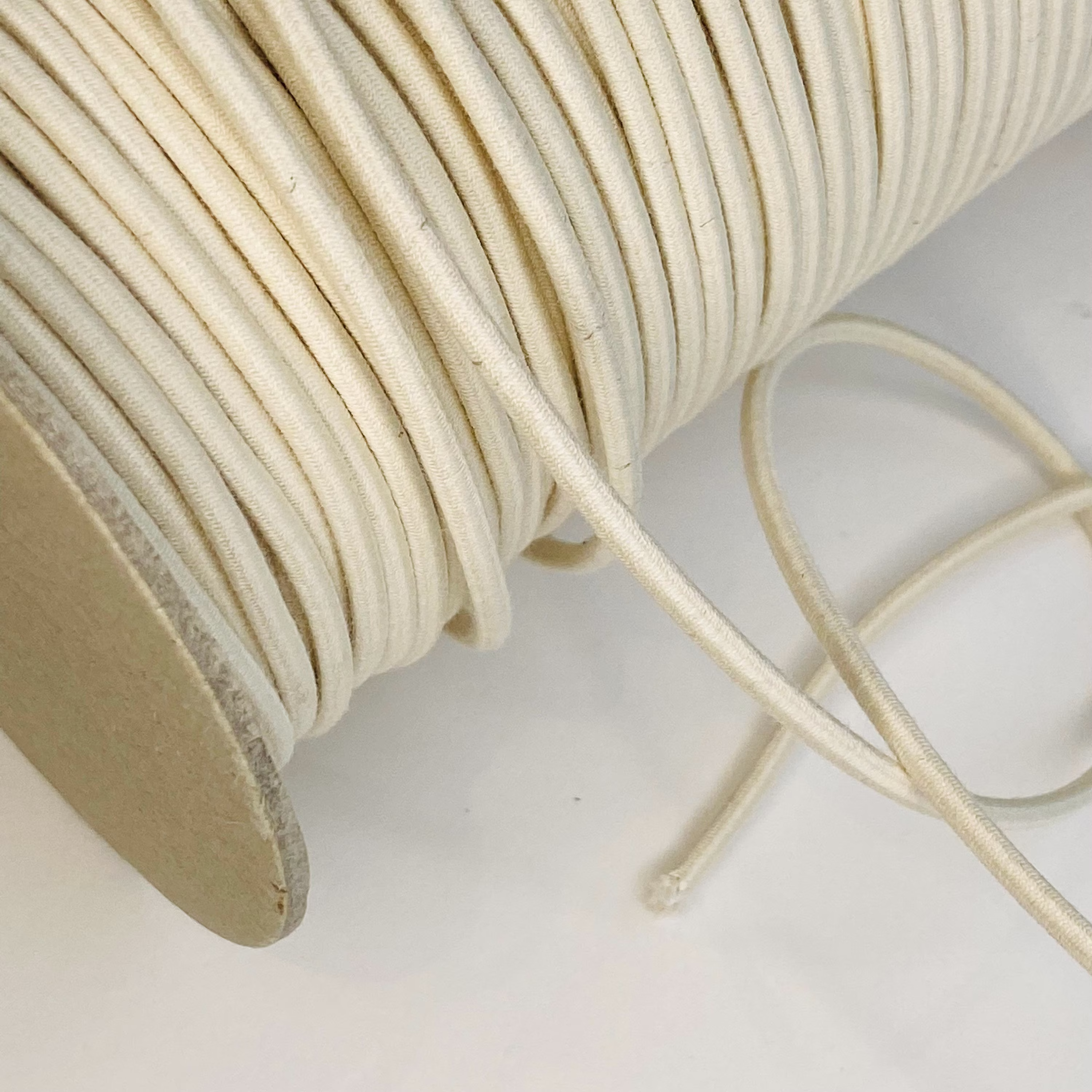 3mm Ecru Organic Gots Elastic Cord