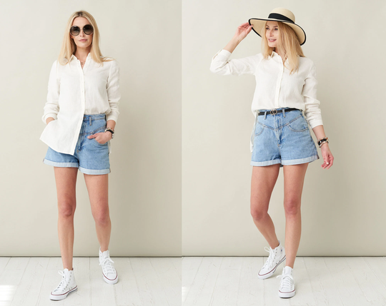 Long Sleeve Organic White Linen Shirt - Other Colors Also Available