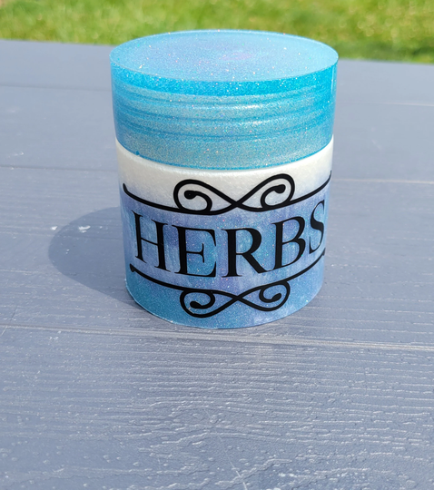 Resin Jar. Round. Different Styles. Glittery. Kitchen Storage. Desk Decor