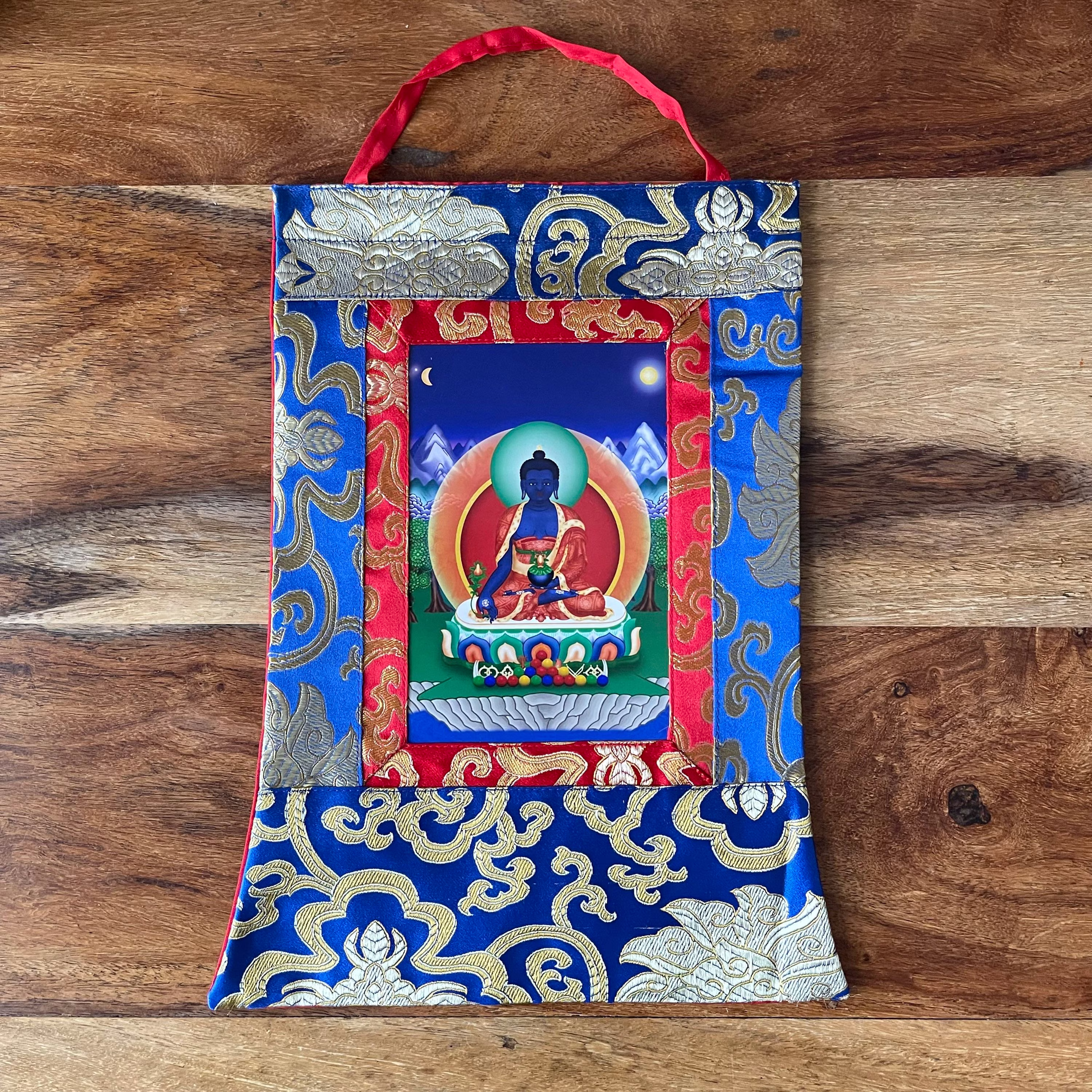 Printed Medicine Buddha Thangka 29 X 20 cm