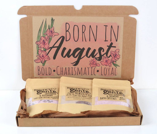 August Birthday Natural Self Care Spa Gift Box
