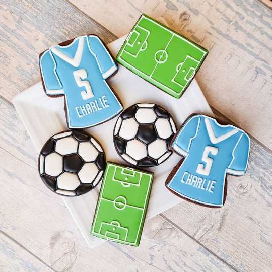 Football Biscuits Gift Box, Personalised Birthday Gift