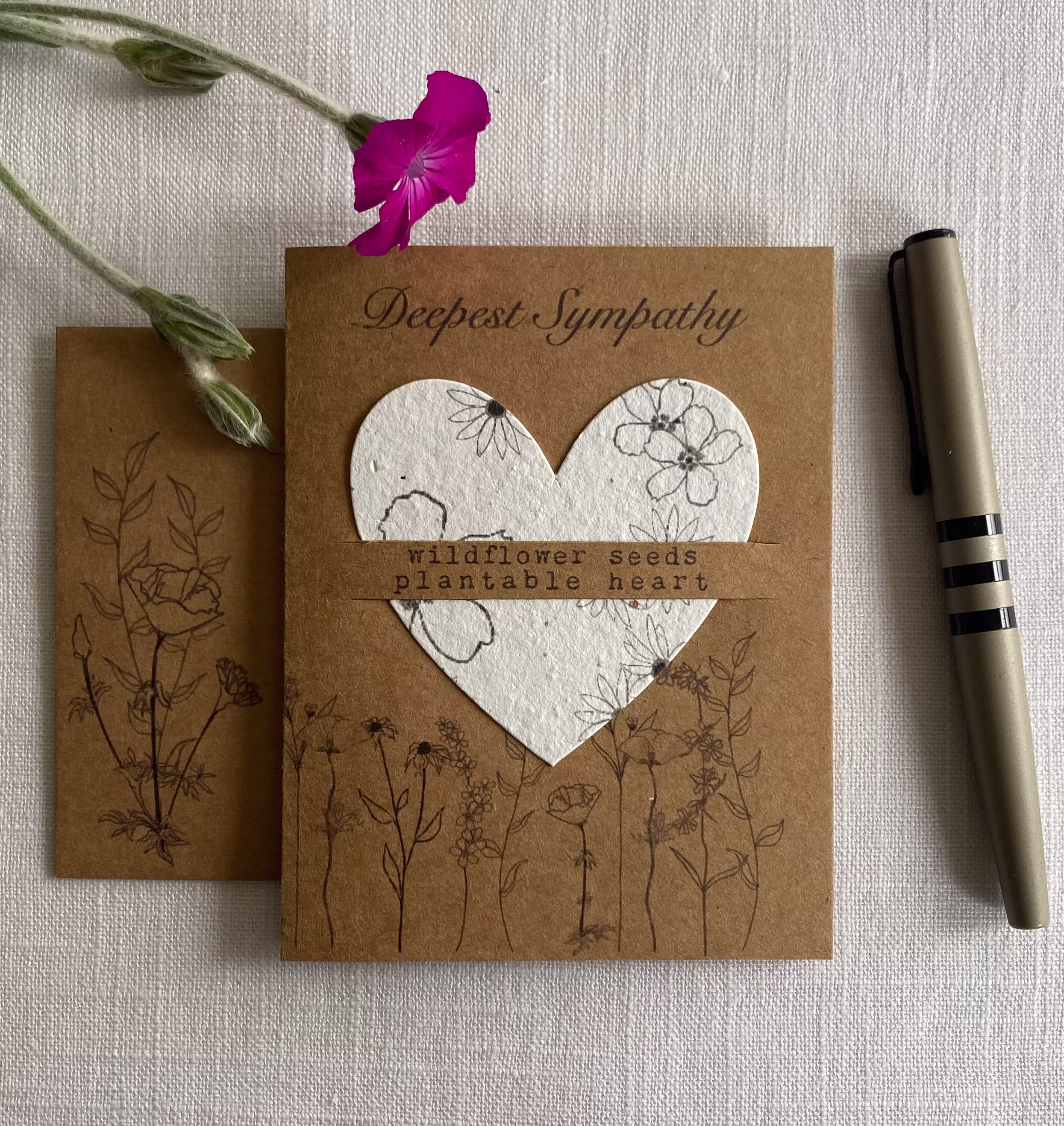 Deepest Sympathy Seed Card ~ Wildflower Condolences Botanical Plantable