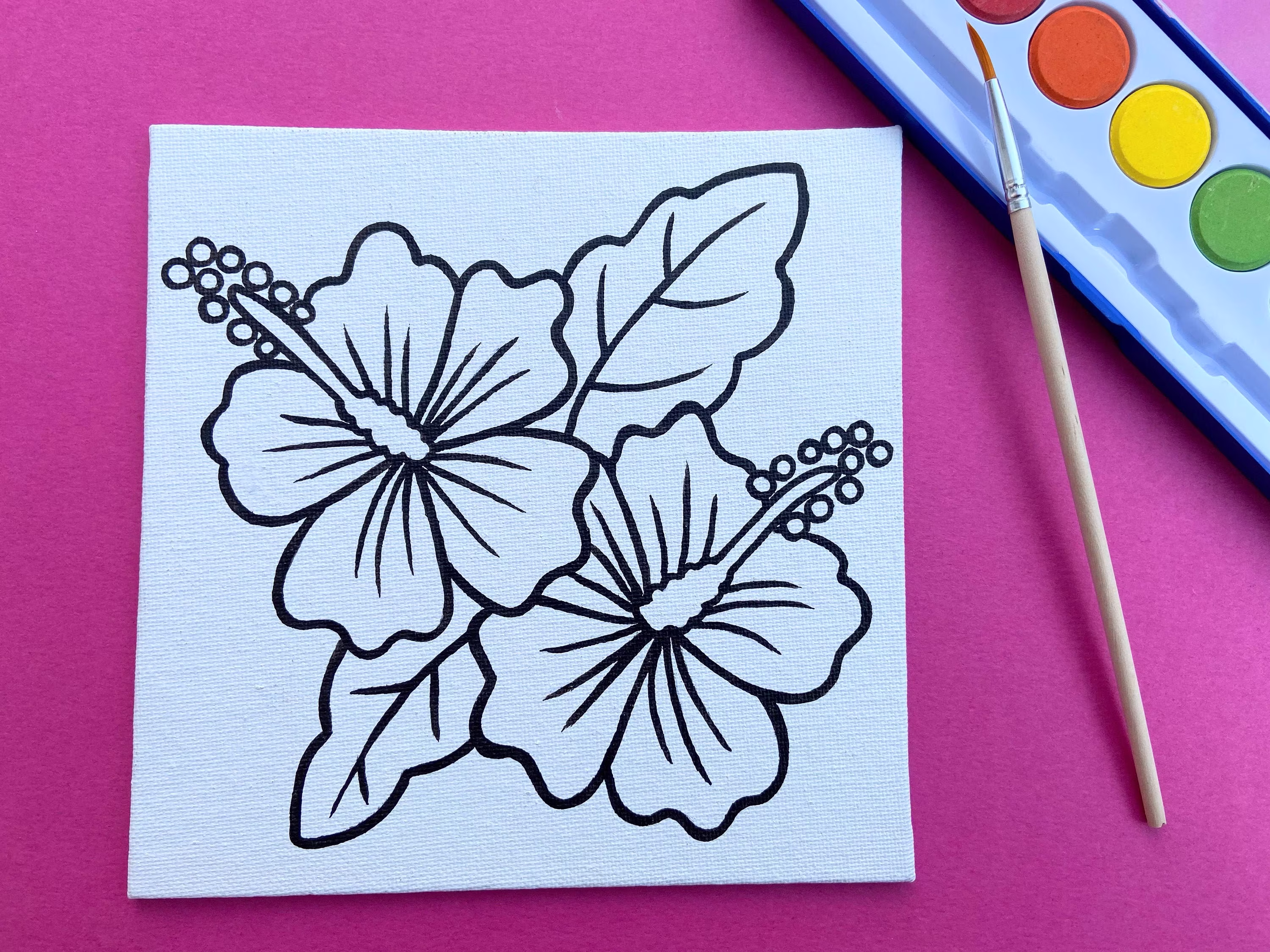 Luau Party Favors - Hibiscus Flowers Hawaiian Theme Paint
