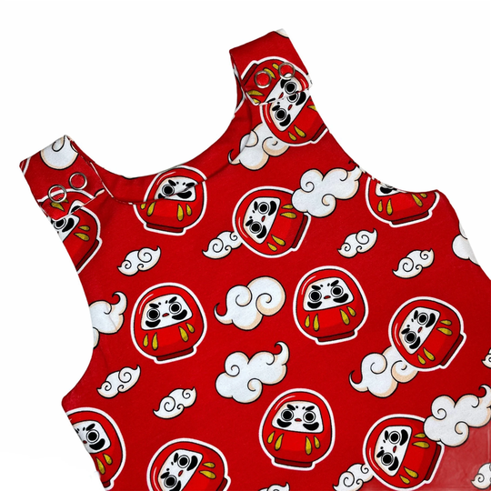 Organic Baby Dungarees - Daruma | Romper Japanese Style Kawaii Gift Unisex Clothes