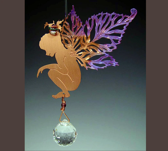 Emily Raspberry Copper Fairy With Magical Crystal Sun Catcher - Ornament