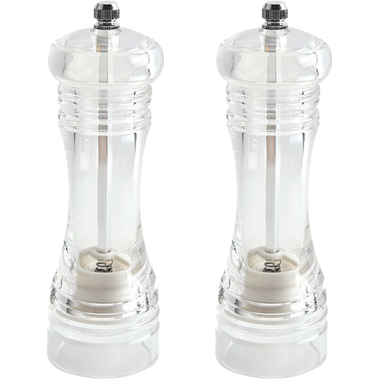 Clear Acrylic Salt and Pepper Grinder Refillable Sea Salt Pepper Grinder Kitchen Pepper Shaker 8 inch color box