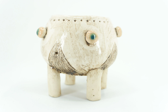 Ceramic Handmade Succulent Pot, Planter With 4 Legs Home Decor Mother's Day Gift