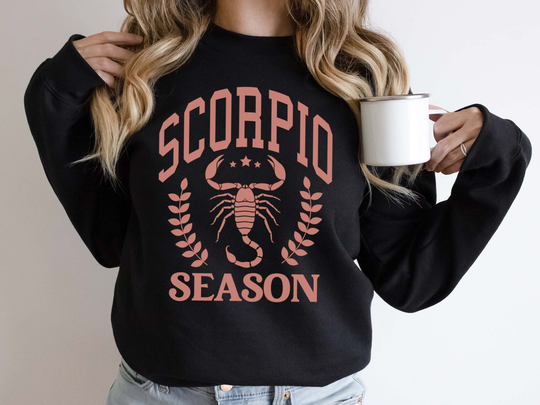 Scorpio Season Sweatshirt Unisex Fit Star Sign Pullover Zodiac Sweater Gifts Horoscope