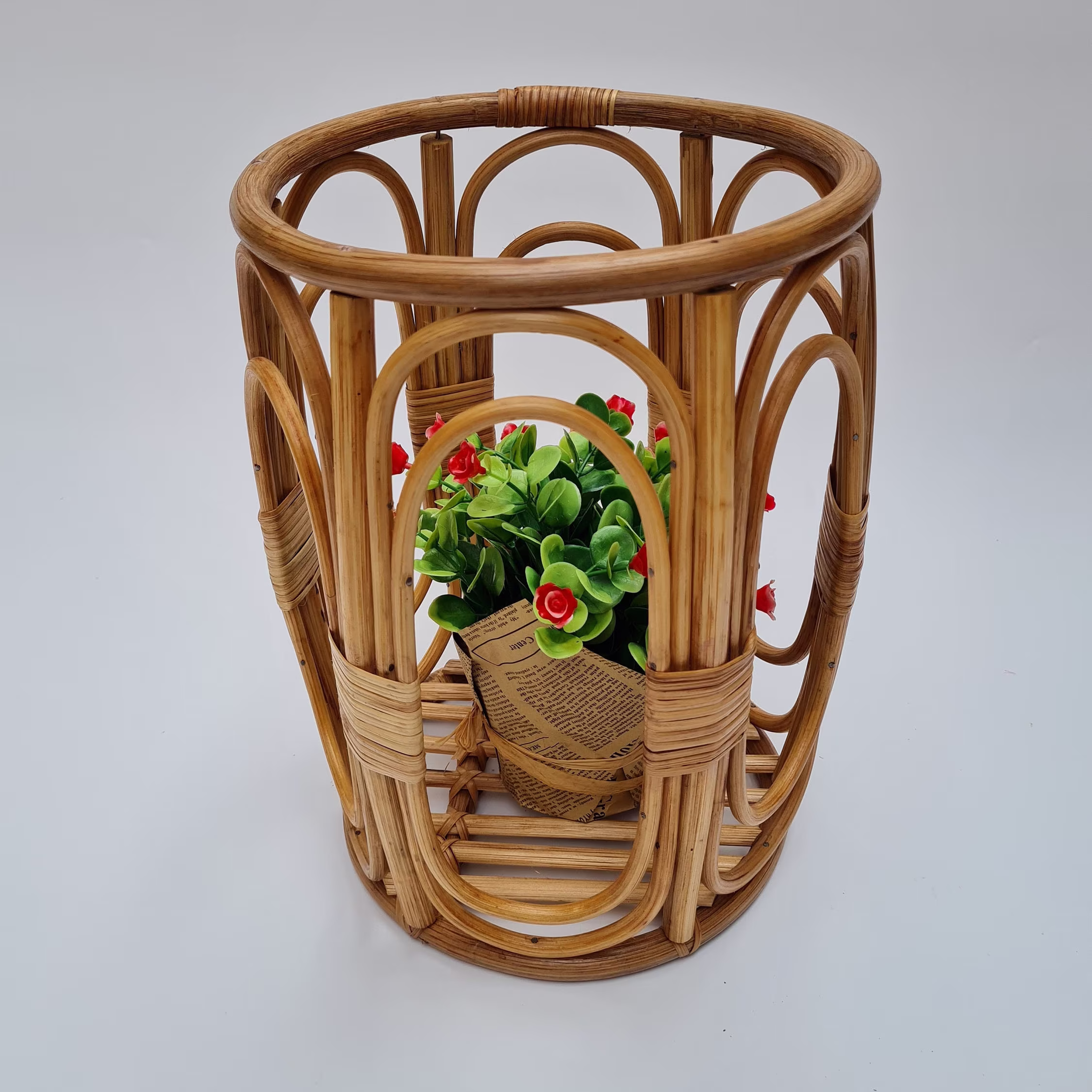 Rattan Planter, Bamboo Plant Stand, Rattan Flower Vase, Stand