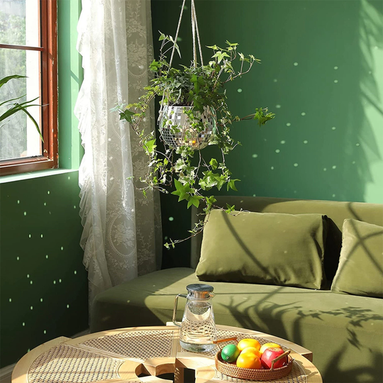 Self Watering Disco Ball Planter, Hanging Plant Pot, Funky Retro Vase, Minimalist Wall Basket, Eclectic Mirror Pot