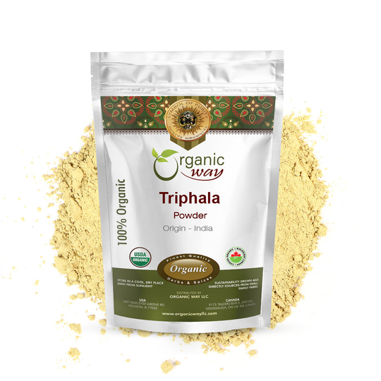 Organic Way Triphala Herbal Powder - Organic, Kosher, Usda Certified | Raw, Vegan, Non Gmo, Gluten Free Origin India