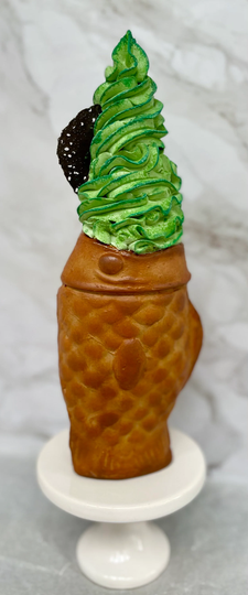 Faux Taiyaki Matcha Ice Cream Cone, Photo Prop
