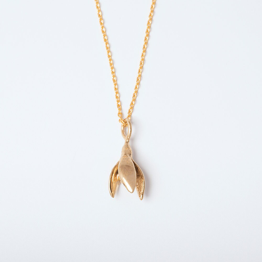 Seasons Snowdrop Necklace 18Ct Gold Vermeil, Nature Lovers, Mothers Day Gift, Gifts For Her