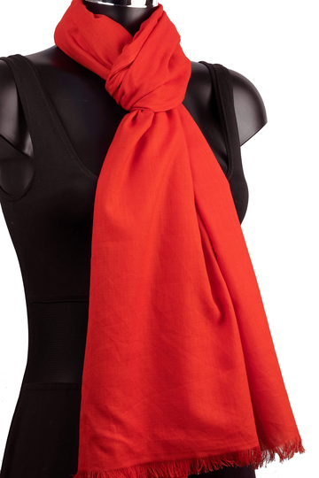 Red Scarf Organic Cotton, Pashmina Shawl, Lightweight Stole, Unisex Cotton Scarves, Clothing, Soft Wrap