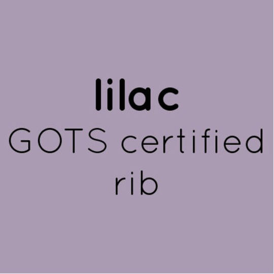 Lilac Rib, Gots, Organic Cotton Elastane, Knit Fabric, Plain, Solid Colour, Cuffs, By The Half Metre