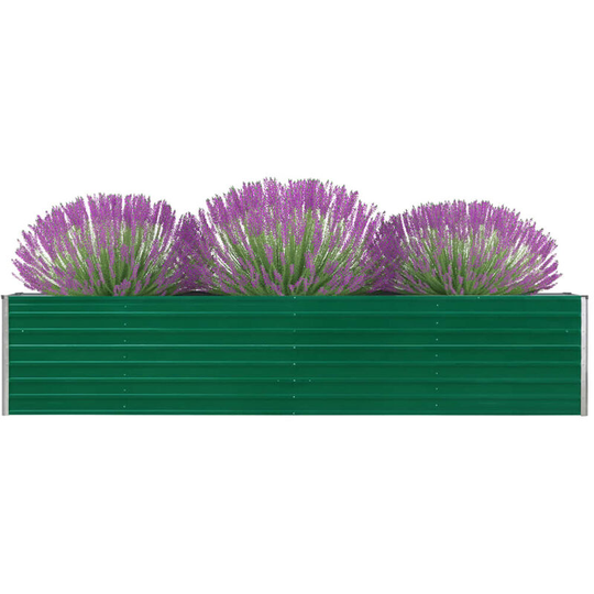 Garden Planter Galvanised Steel 320x40x45 cm Green