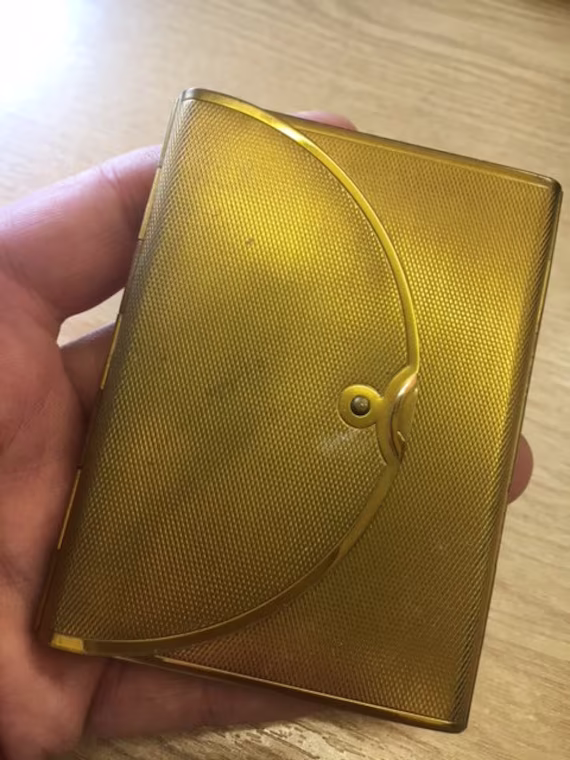 Coty Gold Tone Envelope Powder Compact