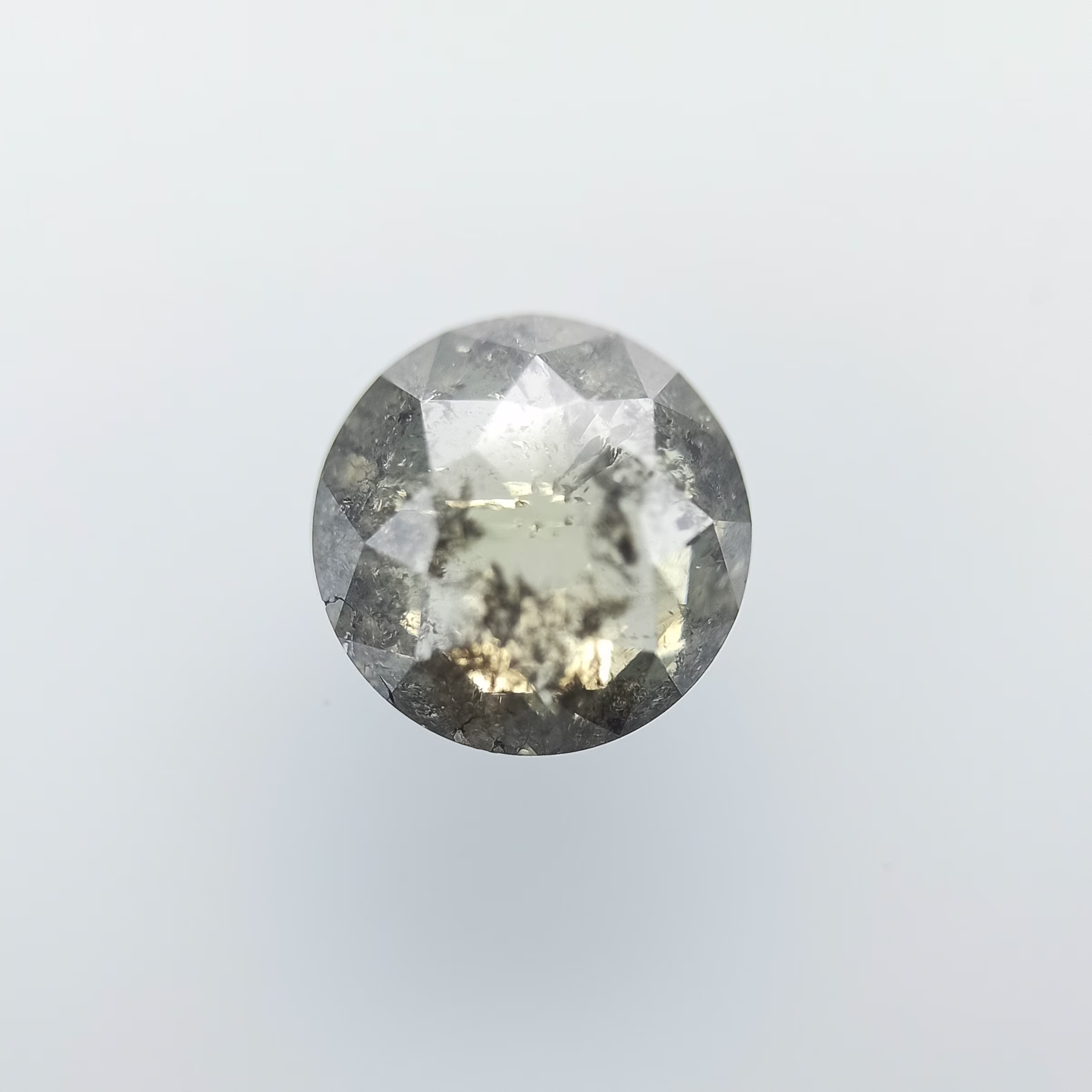 1.16 Ct 6.70mm Natural Loose Salt & Pepper Diamonds Round Shape Rose Cut Diamond Solitaire Diamond Brilliant Polished